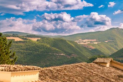 Roofs of Assisi Stock Photos