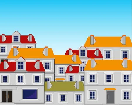 Roofs of the big city Stock Illustration