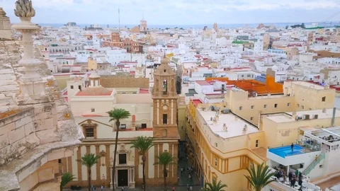 The roofs of Cadiz, Spain Stock Footage 124582107