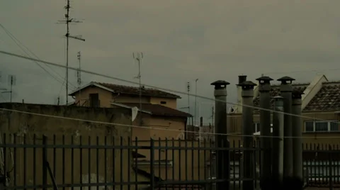 Roofs in a dark sky (Timelapse) Stock-Footage 33662850
