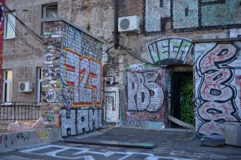 Roofs, graphits 스톡 사진