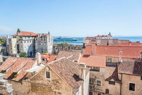 Roofs of houses in Split. Stock Photos