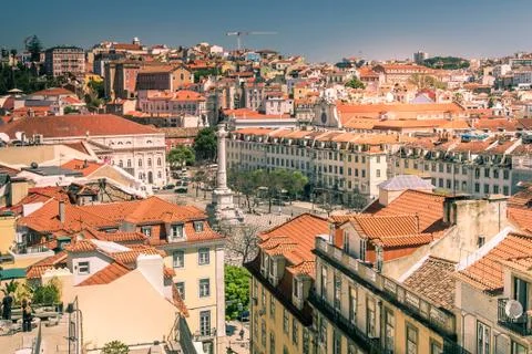 Roofs in Lisbon Stock Photos