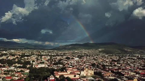 Roofs over Oaxaca, Mexico Stock Footage 261471790