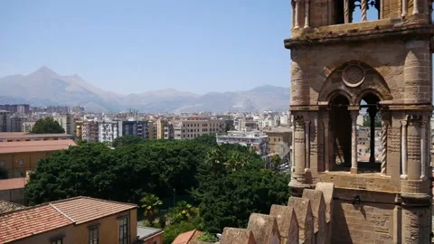 Roofs Of Palermo In Sicily Stock Footage 130569946