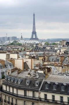Roofs of Paris and Eiffel Tower Fotos Stock