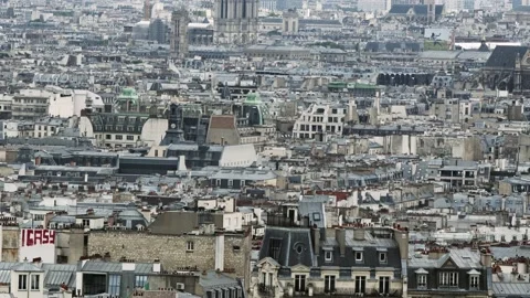 Roofs of Paris during a cloudy day Stock Footage 171621130