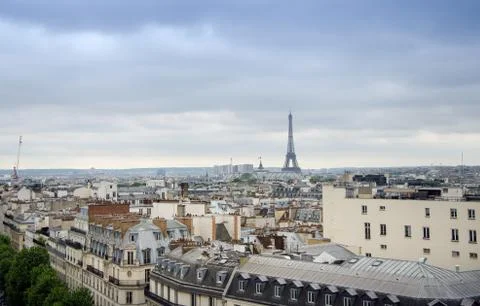 Roofs of Paris with Eiffel Tower in background Fotos Stock