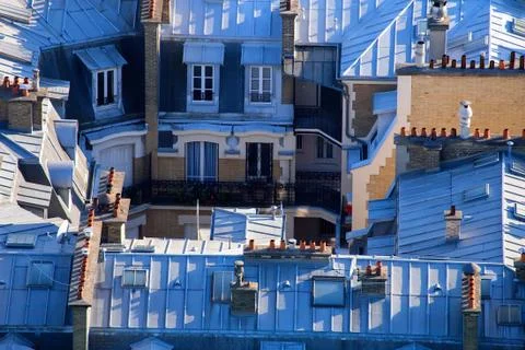 Roofs of Paris from Eiffel's tower 스톡 사진