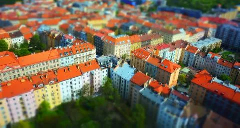 Roofs of Prague 库存照片