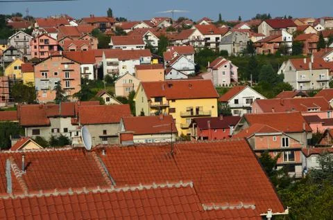 Roofs of a suburb. Stock Photos