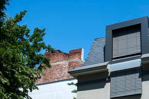 Roofs in urban environment Stock Photos