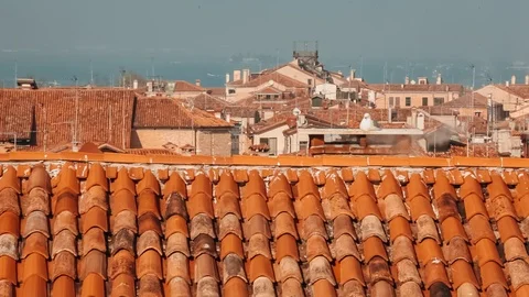Roofs in Venice view from above Stock Footage 109334526