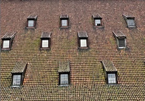 Roofs with windows Fotos Stock