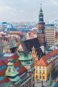 Roofs of Wroclaw Stock Photos