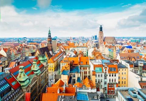 Roofs of Wroclaw Stock Photos