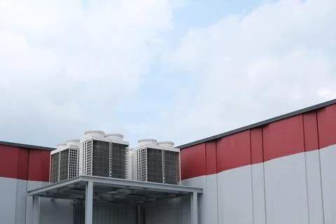 Rooftop air conditioning units. Stock Photos