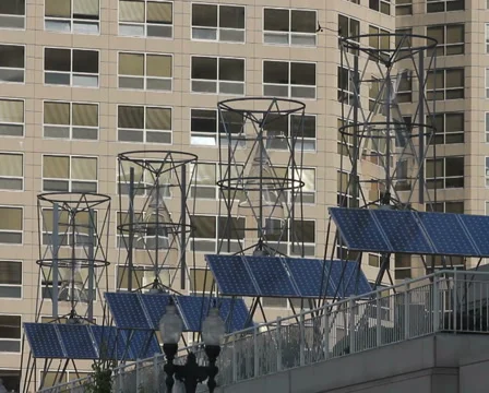 Rooftop Alternative Energy Stock Footage 923858
