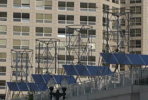 Rooftop Alternative Energy Stock Footage 923878