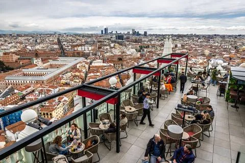 Rooftop bar in Madrid Fotos Stock