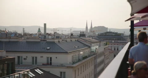 Rooftop bar in Vienna, Austria Stock Footage 251883865