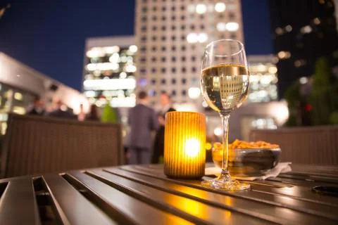Rooftop bar wine Stock Photos