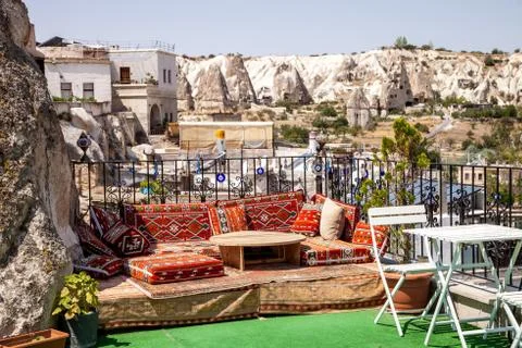Rooftop cafe in Cappadocia Stock Photos