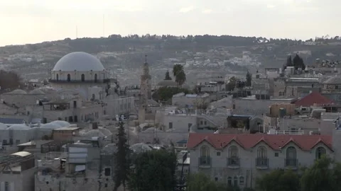 Rooftop City View, Jerusalem, Israel Stock Footage 323968137