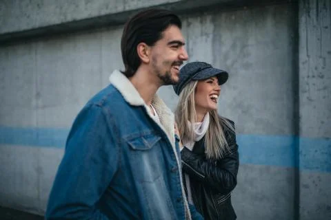 Rooftop couple Stock Photos