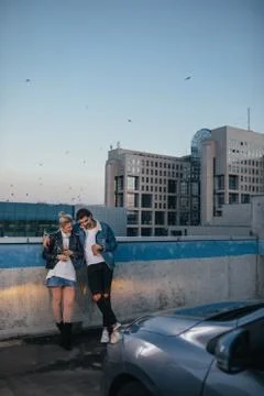 Rooftop date Stock Photos