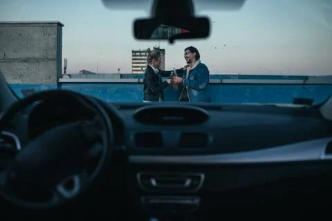 Rooftop date Stock Photos