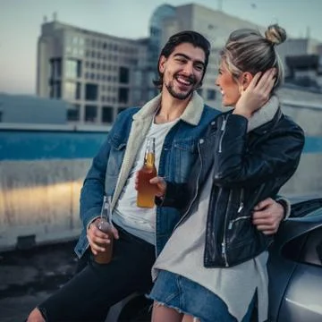 Rooftop date Stock Photos