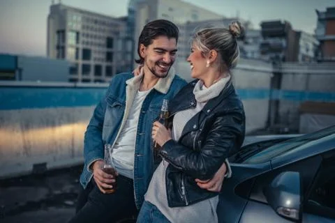 Rooftop date Stock Photos