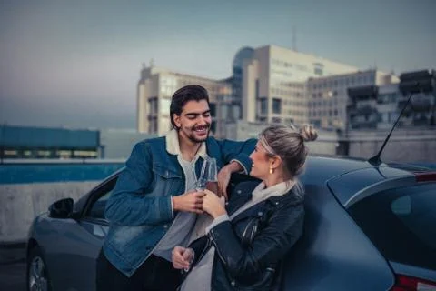Rooftop date Stock Photos