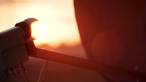 Rooftop Dish with a sunset Video stock 78011693