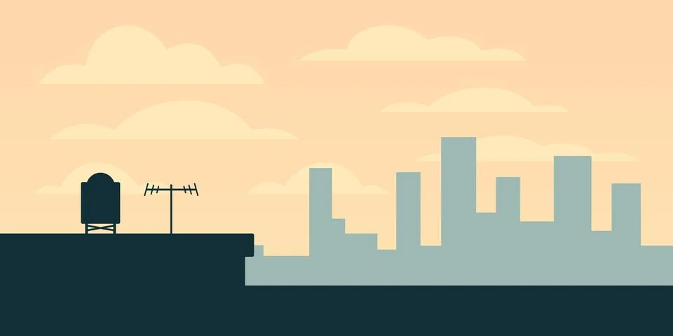 Rooftop edge Stock Illustration