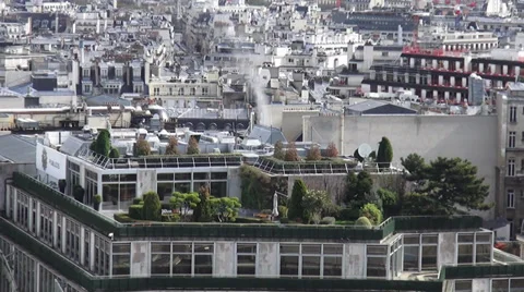 Rooftop garden in Paris Stock Footage 38409256