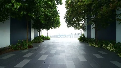 Rooftop garden of the Pinnacle Duxton Video stock 80358899