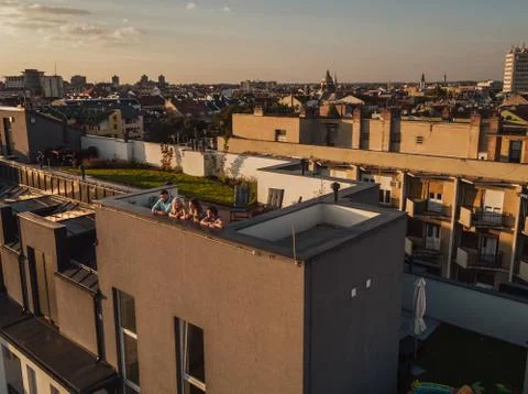 Rooftop gathering Stock Photos