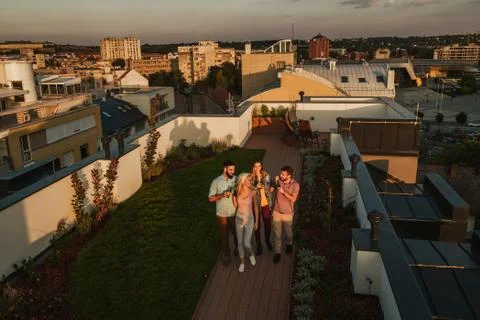 Rooftop gathering Stock Photos