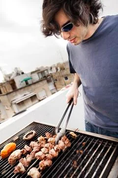 Rooftop grillin' Stock Photos