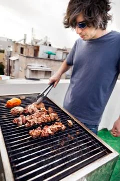 Rooftop grillin' Stock Photos