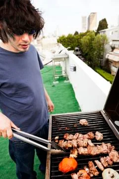 Rooftop grillin' Stock Photos