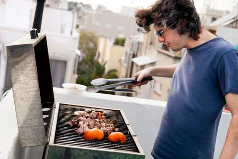 Rooftop grillin' Stock Photos