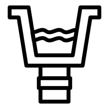 Rooftop gutter icon, outline style 스톡 일러스트