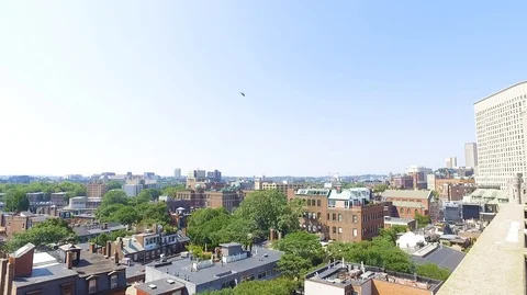 ROOFTOP HELICOPTER IN DISTANCE 2 Video stock 104290656