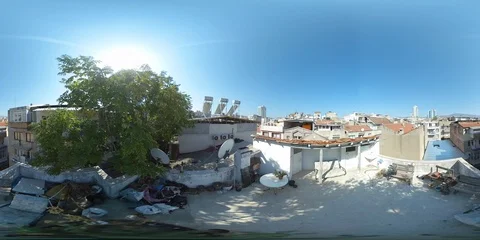 Rooftop High View Izmir, Turkey - 360 VR Stock Footage 95770190