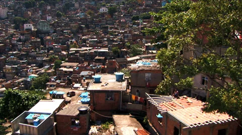 Rooftop homes favela housing poor communities Urban area Rio de Janeiro Stock Footage 36621059