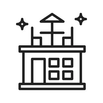 Rooftop Icon Image. Stock Illustration