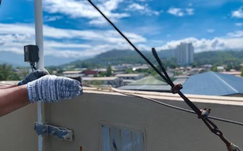 Rooftop Lightning Protection Stock Photos